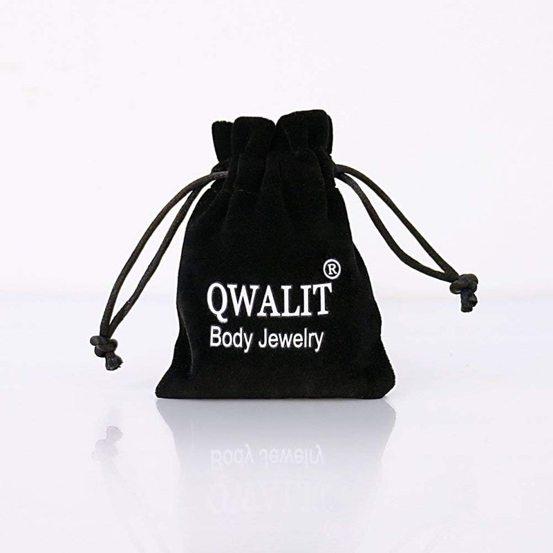 QWALIT Belly Rings - Short Bar Belly Button Rings in Surgical Steel with Opal Stones - 6mm & 10mm - Image 5
